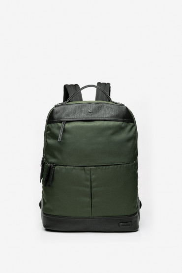 Men's green backpack in recycled materials