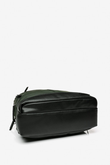 Men's green backpack in recycled materials