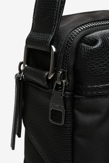 Men's black i-Pad crossbody bag in recycled materials