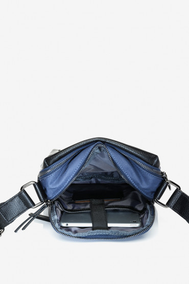 Men's blue i-Pad crossbody bag in recycled materials