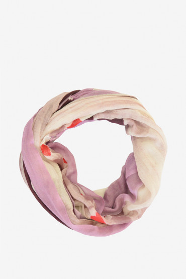 Pañuelo de lana con estampado en tonos lilas