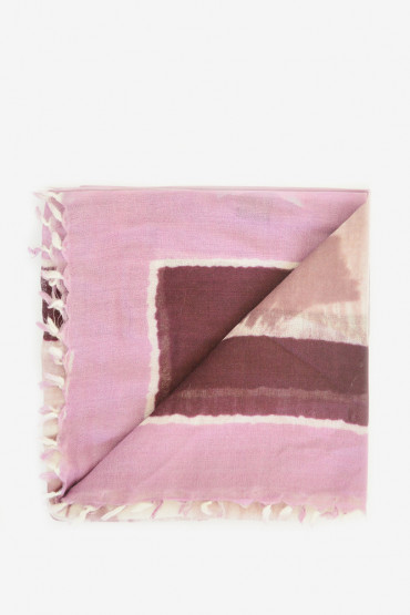 Pañuelo de lana con estampado en tonos lilas