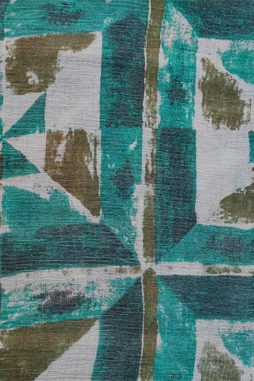 Pañuelo de lana con estampado geométrico en verde