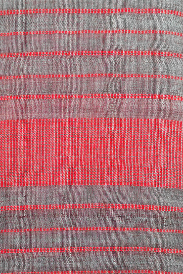 Women's burgundy linear print woollen scarf