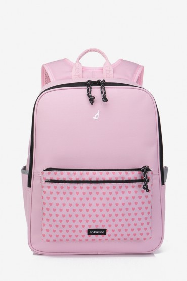Pack mochila escolar rosa + estuche romántico