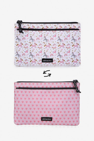 Pack mochila escolar rosa + estuche romántico