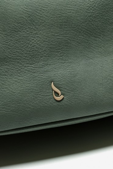 Bolso de hombro de mujer con asa anudada en verde