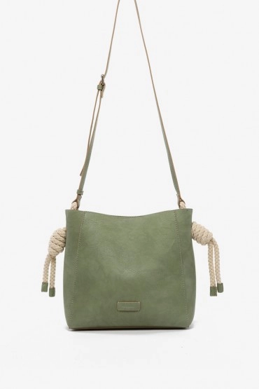 Women's green crossbody bag with knotted handle