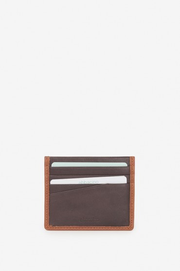 Men's brown leather card holder