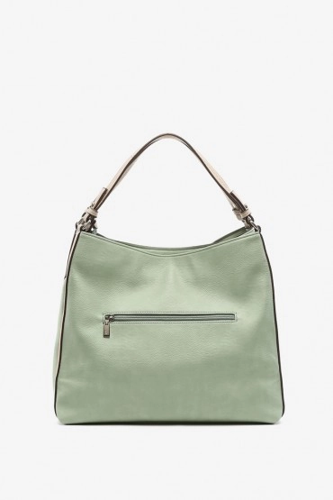 Women's green hobo bag with double handle