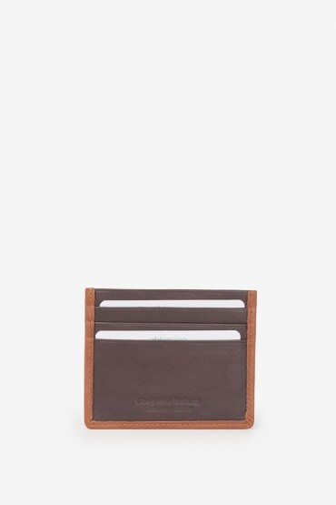 Men's brown leather card holder