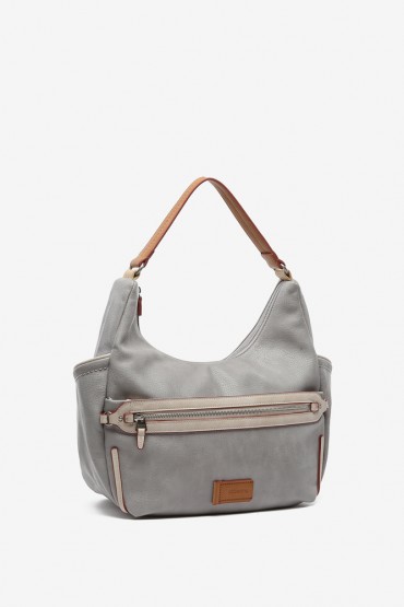 Women's two-tone hobo bag in grey