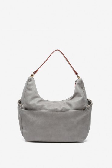 Women's two-tone hobo bag in grey