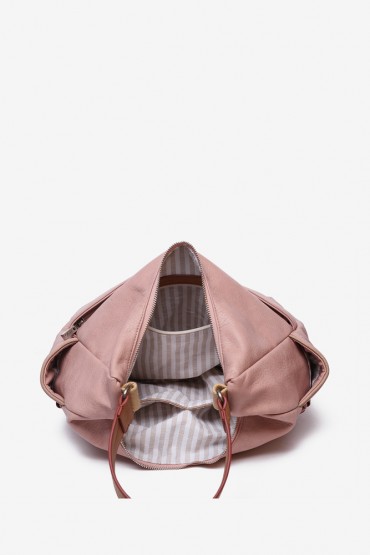 Women's two-tone hobo bag in pink