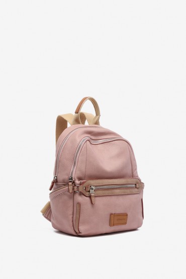 Women's two-tone hobo backpack in pink