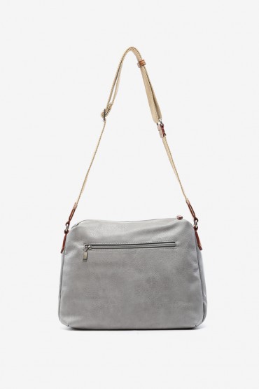 Women's two-tone crossbody bag in grey