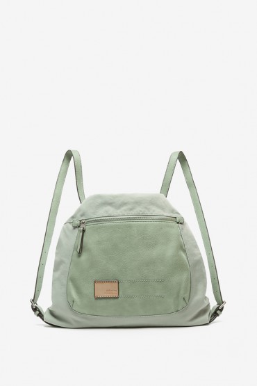 Women's green bag-backpack bag