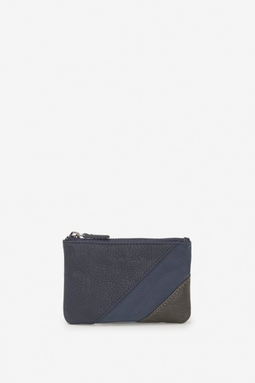 Men's blue leather coin purse