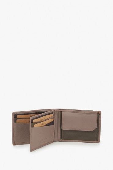 Men's taupe leather wallet
