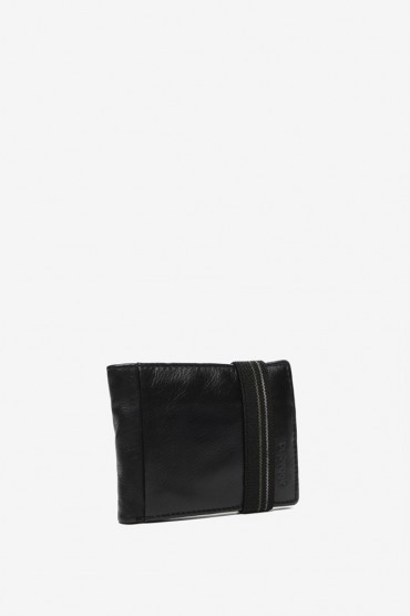 Debilidad Presa Paloma Men's black small leather wallet | Abbacino