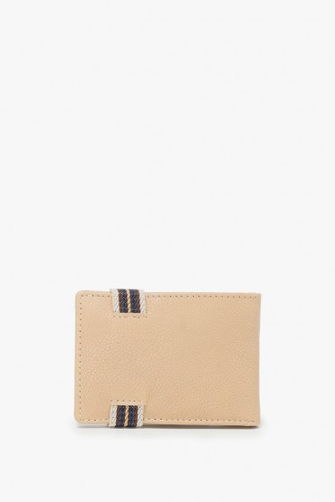 Men's beige leather wallet