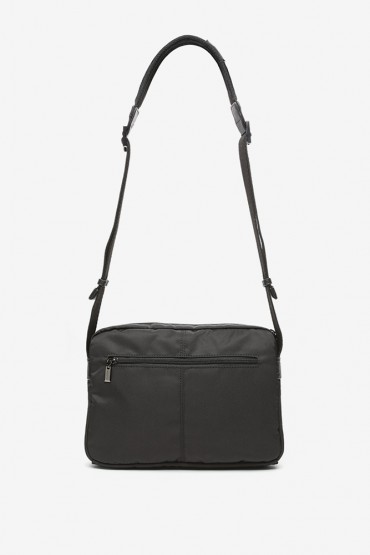 Men's crossbody bag in black recycled materials