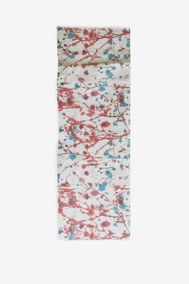 Pañuelo de mujer de viscosa con print floral en blanco
