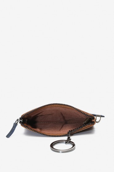 Men's cognac leather coin purse