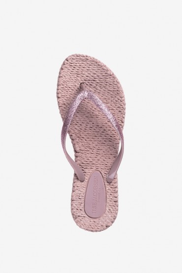 ILSE JACOBSEN women's pink flip flops with glitter