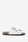 Women\'s white leather flat sandal