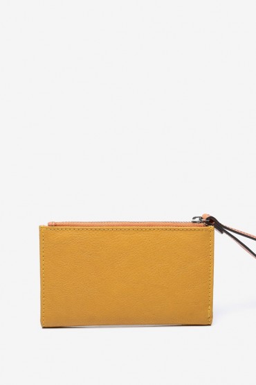 Women's medium sized orange leather wallet