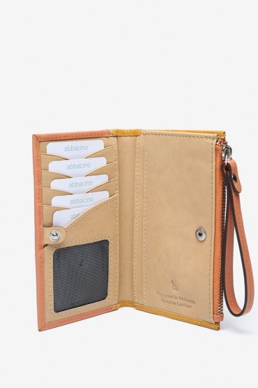 Women's medium sized orange leather wallet