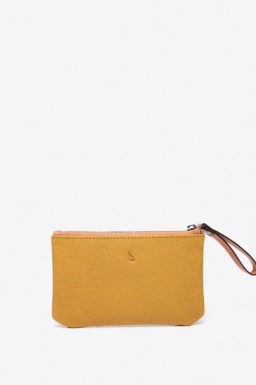 Women's orange leather small purse