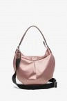 Women\'s pink hobo bag with satin effect