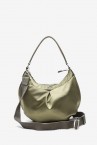 Women\'s green hobo bag with satin effect