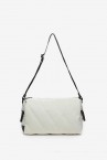 Women\'s beige jacquard crossbody bag