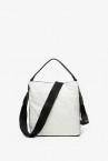 Women\'s small beige jacquard crossbody bag