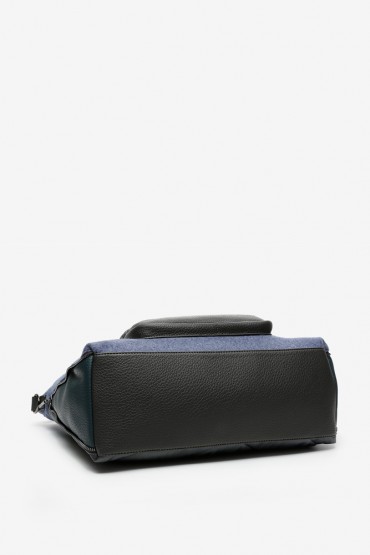 Women's blue felt shopper bag for laptop
