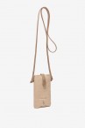Women\'s phone bag with sheepskin in beige