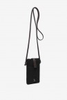 Women\'s phone bag with sheepskin in black