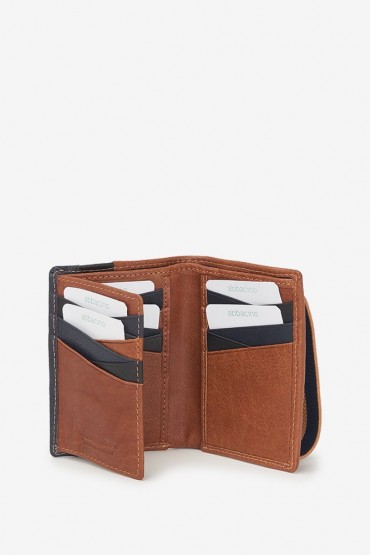 Corax men’s cognac leather large wallet