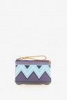 Women\'s purple coin purse with geometric print