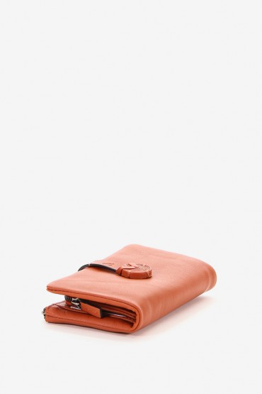 Women's medium orange leather wallet