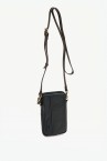 Women\'s black leather mini phone bag