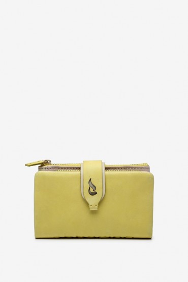 Women's medium sized yellow leather wallet