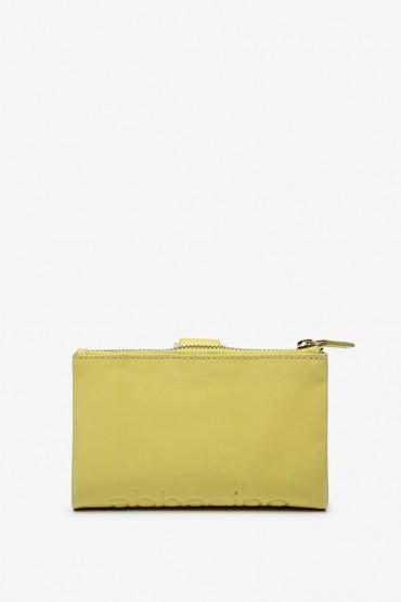Women's medium sized yellow leather wallet