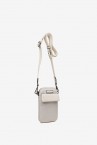 Mobile phone bag with print in beige