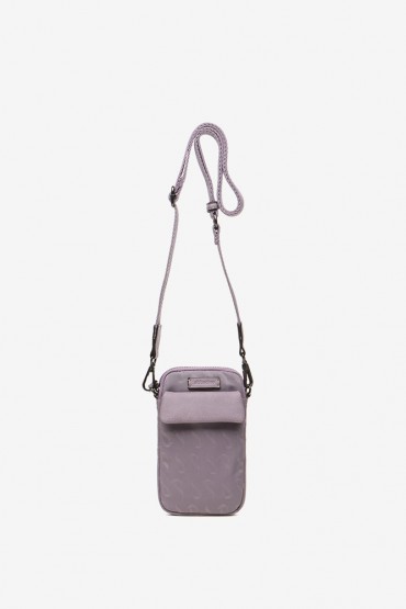 Mobile phone bag with print in lavender