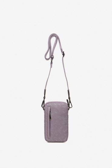 Mobile phone bag with print in lavender