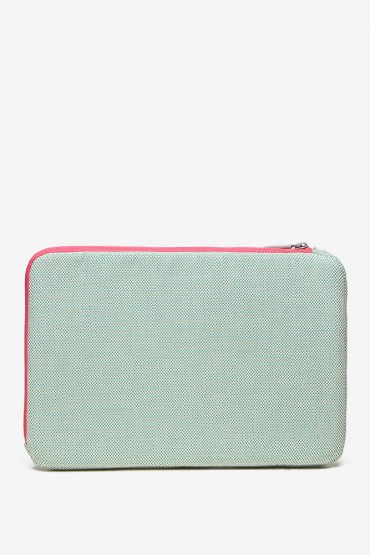 Laptop case in green fabric